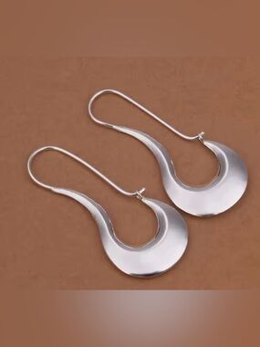 New  .925 Earrings with Hook Closure, Stamped